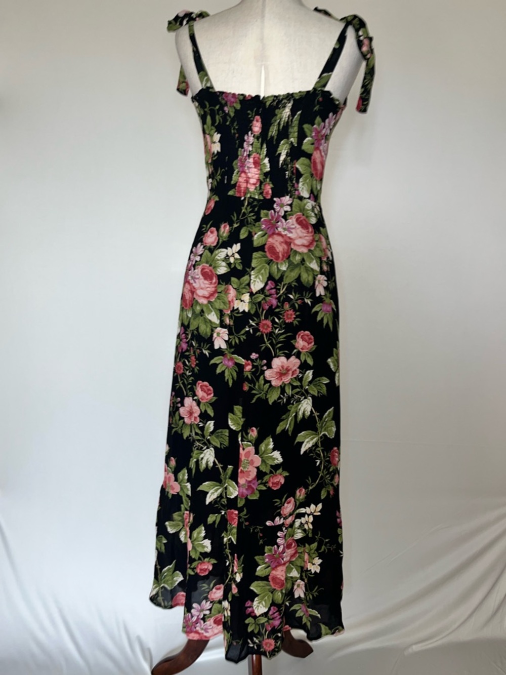 Reformation Nikita Black Floral Cottage Dress - Size 10 - Picture 4 of 9
